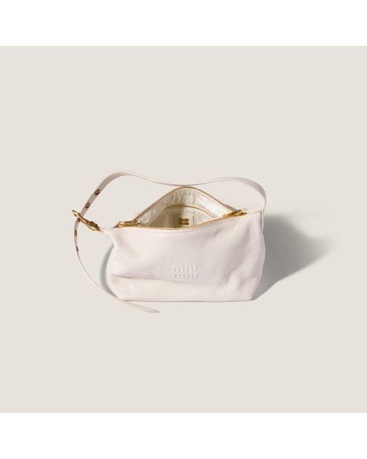 Miu Miu White Spirit Nappa Leather Bag