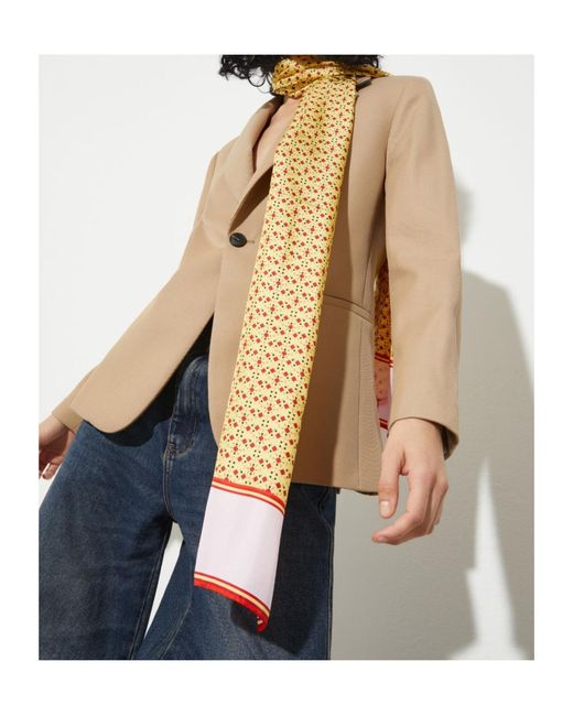MAX&Co. Yellow Printed Silk-Twill Scarf
