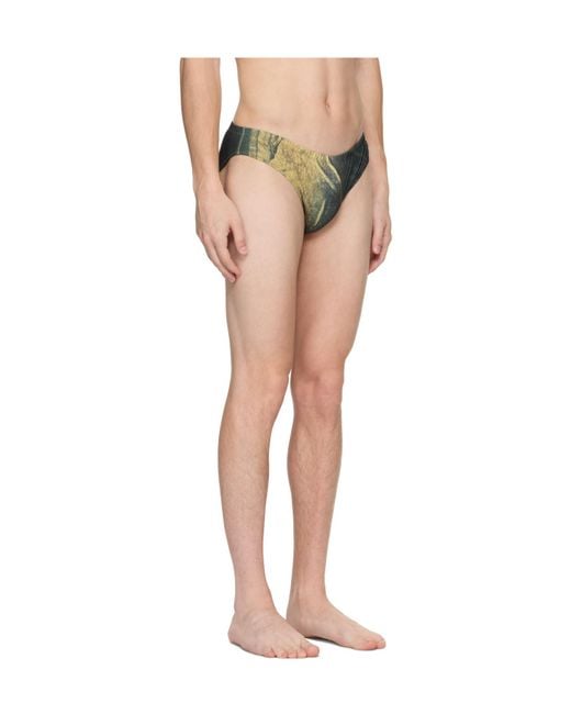 Jean Paul Gaultier White Graphic Print Swim Briefs for men