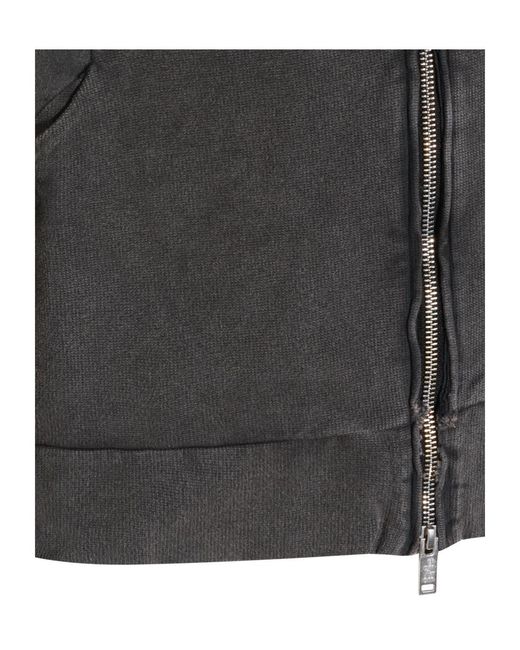Thom Krom Black Funnel Neck Zip Knitted Sweater for men