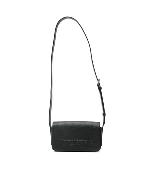 Alexander Wang White Logo Embossed Foldover Top Shoulder Bag