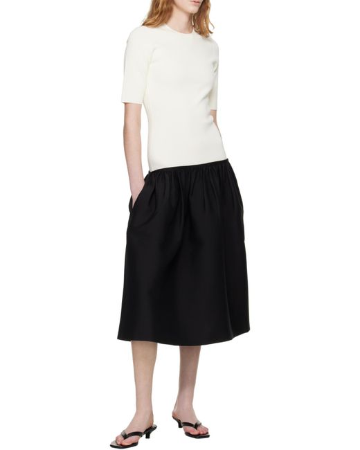 Totême White Totême Short-Sleeve Gathered Detail Dress