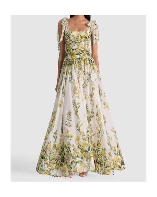 Alice + Olivia White Alice Olivia Haven Floral-Printed Maxi Dress