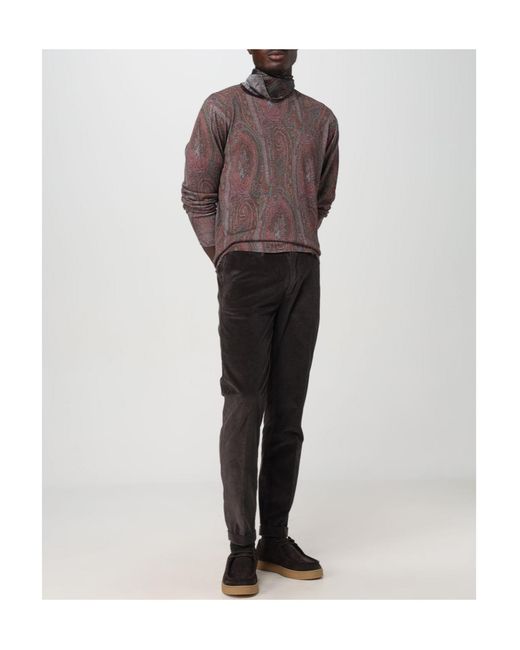 Etro Brown Paisley-Jacquard Sweater for men