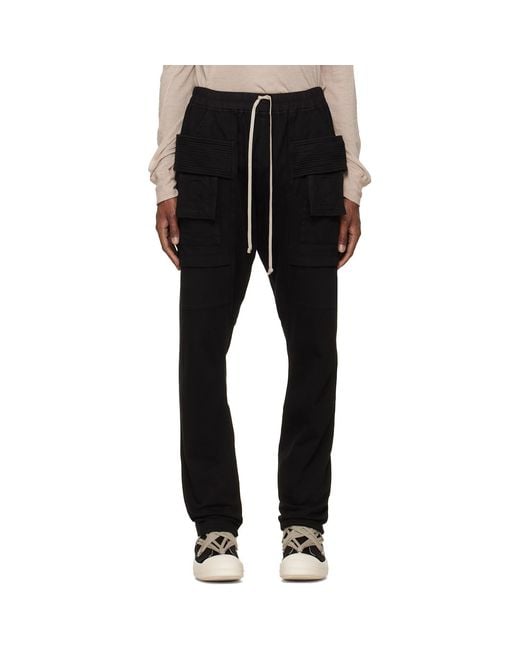 Rick Owens Black Drawstring Trousers for men