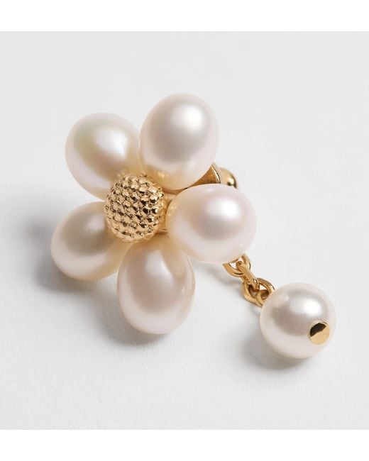 Dior White Iviera Brush Bloom Earrings