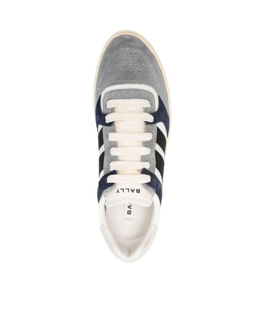 Bally Blue Lace-Up Low-Top Casual Shoes for men
