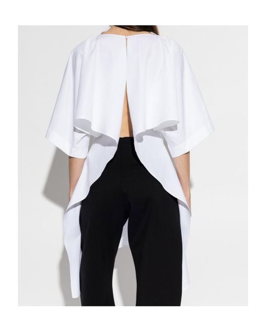 Jacquemus White V-Neck Asymmetric Top