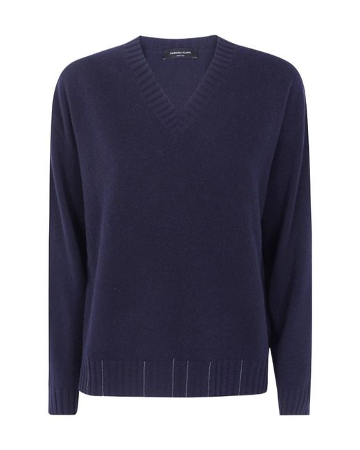 Fabiana Filippi Blue V-Neck Sweater