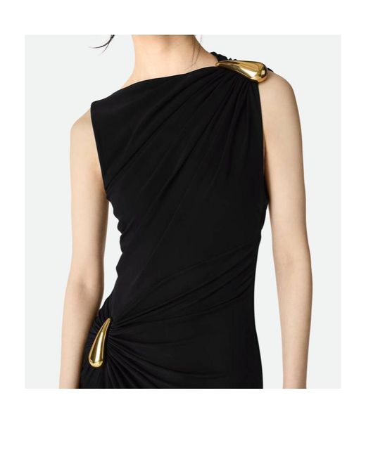Bottega Veneta Black Drop Detailed Sleeveless Dress