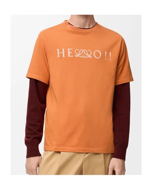 Loewe Orange Logo Printed Regular Fit T-Shirt for men
