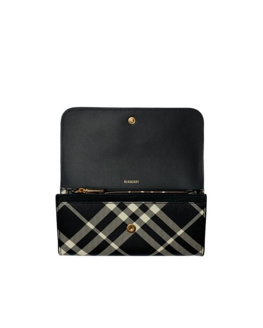Burberry Black Check Continental Wallet