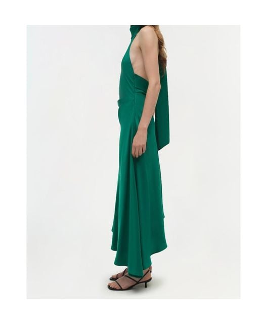Jonathan Simkhai Green Monica Satin Midi Dress