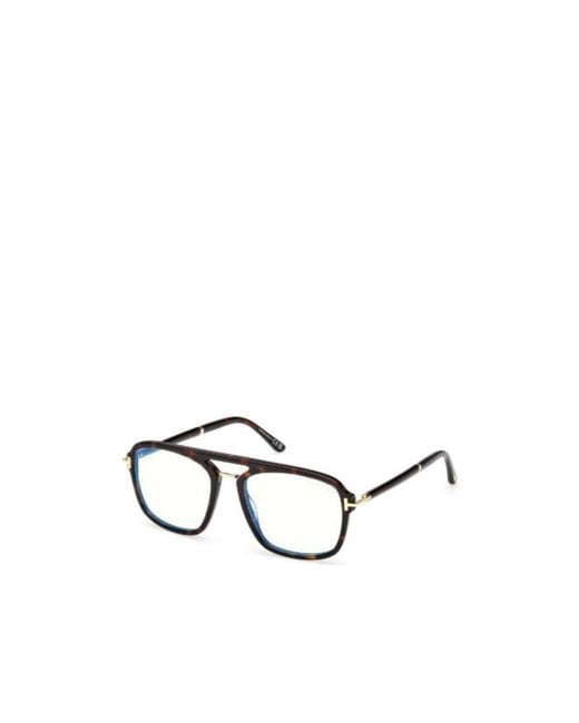 Tom Ford Metallic Eyewear Pilot Frame Glasses for men