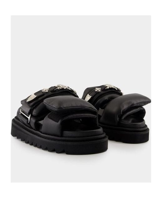 Toga Black Round Toe Slippers