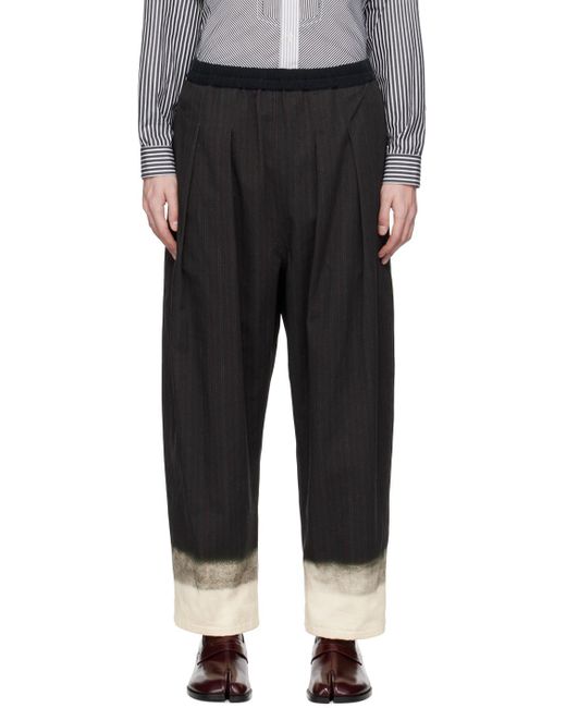 Maison Margiela Black Drawstring Stitch Detailed Trousers for men