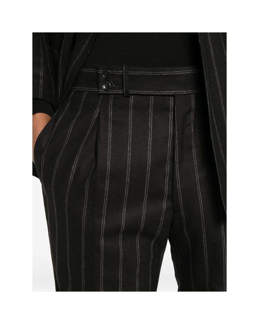 Tagliatore Black Long-Sleeved Suit Jacket And Trousers Set for men