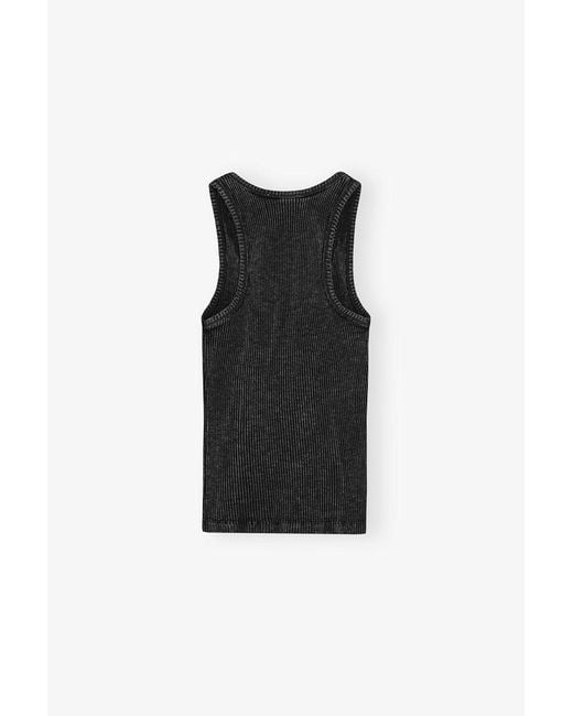 Ganni Black Washed Tank Top
