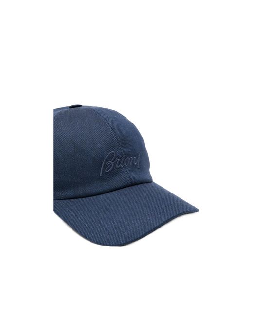 Brioni Blue Embroidered-Logo Baseball Cap for men