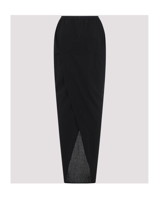 Rick Owens Black Slit Detailed Pencil Skirt
