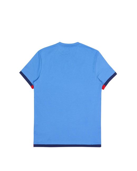 Prada Blue Logo Round-Necked T-Shirt for men