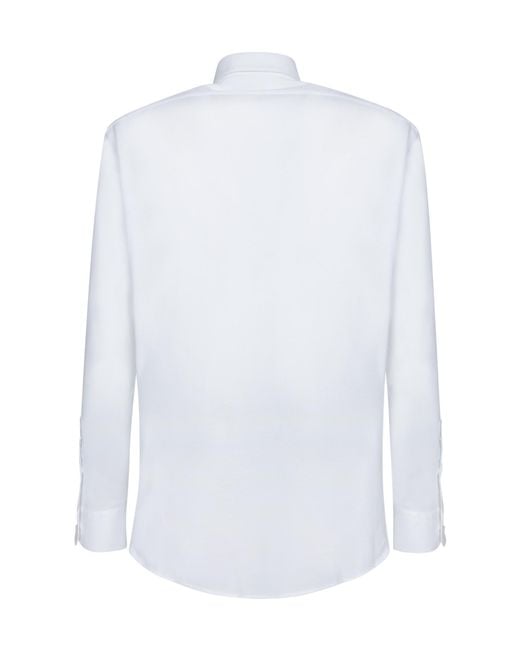 Zegna White Long Sleeved Buttoned Classic Shirt for men