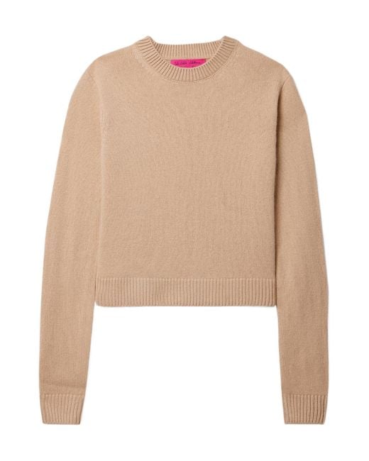 The Elder Statesman Natural Cashmere Cropped Sweater