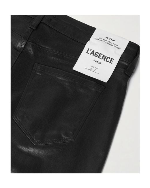 L'Agence Black Coated High-Rise Skinny Jeans