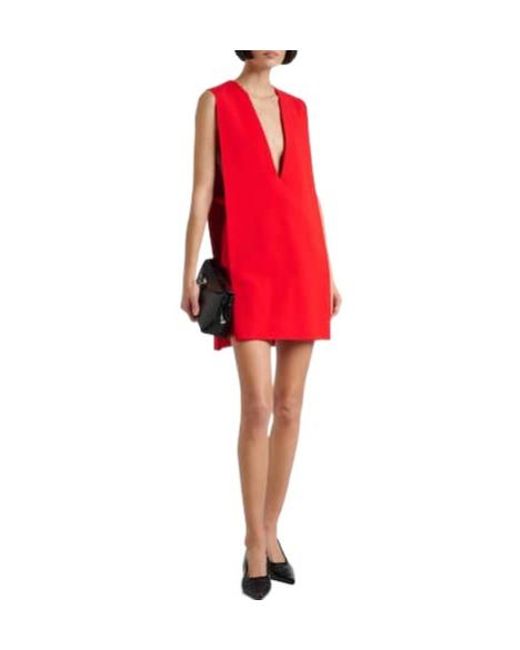 Sportmax Red Caped Minidress