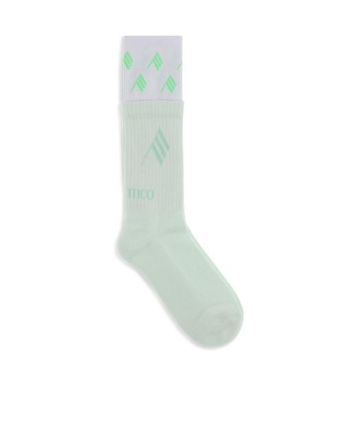 The Attico White The Layered Logo Socks