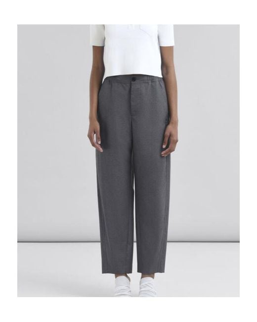 Marni Gray Symbol Straight Trousers