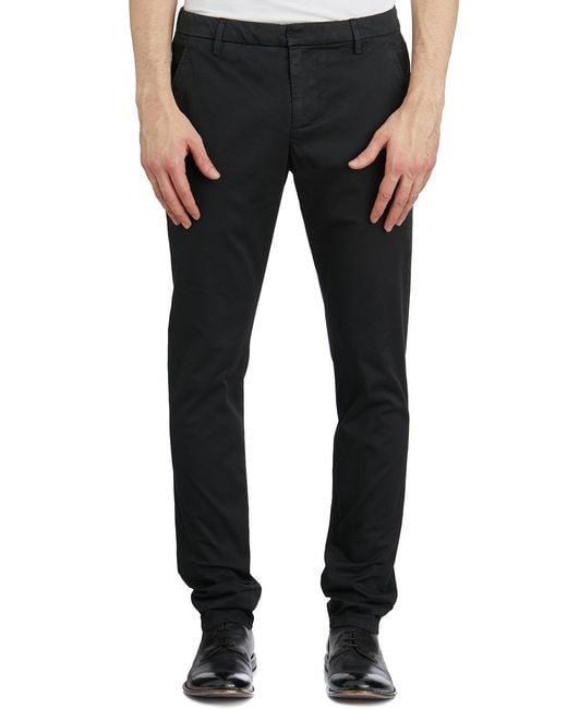 Dondup Black Belt Loop Casual Pants for men