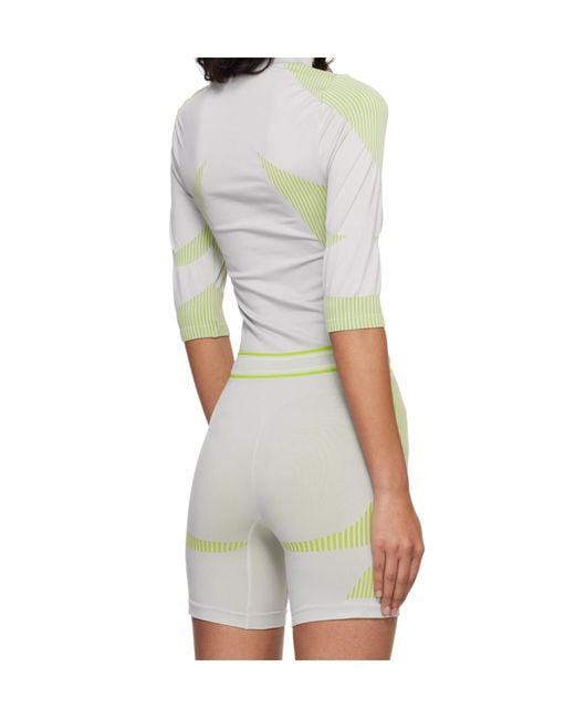 Casablanca Gray Ribbed Half-Zip Performance Top