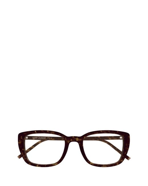Saint Laurent White Eyewear Square-Frame Glasses