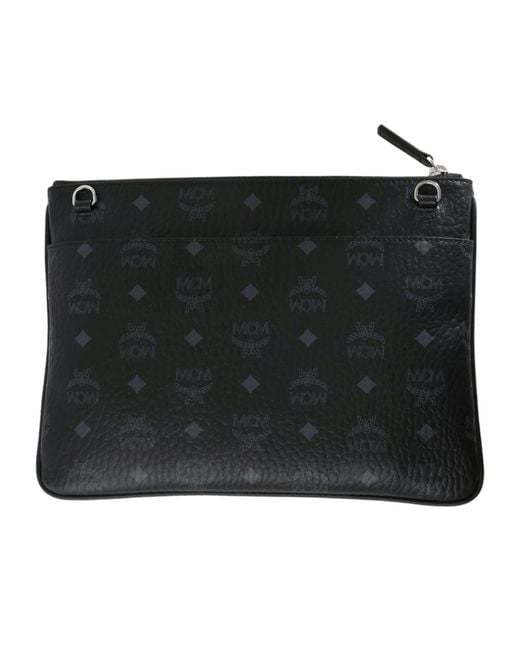 MCM Black Zip-Top Clutch for men