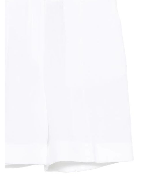 Eleventy White Linen Shorts