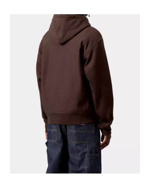 Carhartt Brown Hooded American Script Sweatshirt for men