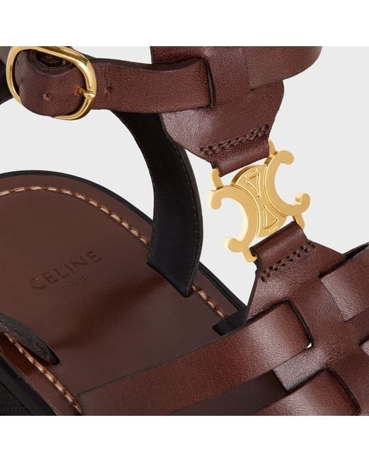 Céline White Clea Triomphe Gladiator Mid Sandal