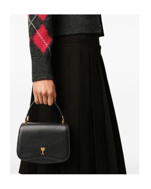 AMI Black Flap Shoulder Bag