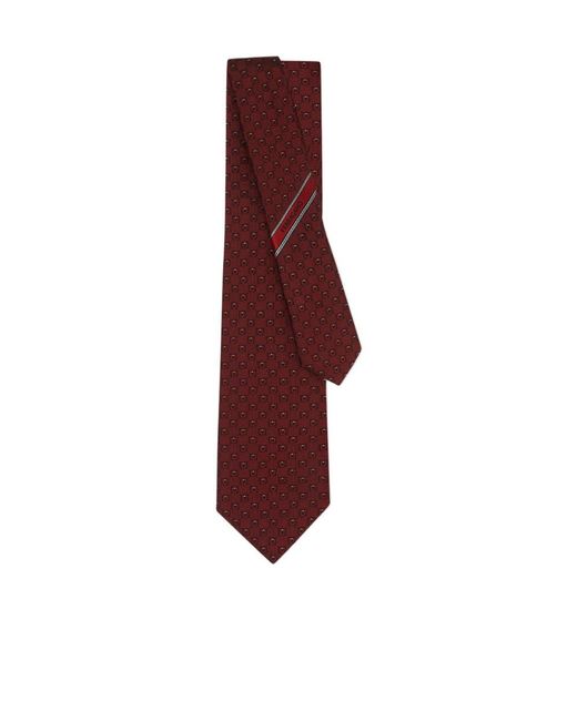 Ferragamo Red Gancini Jacquard Tie for men