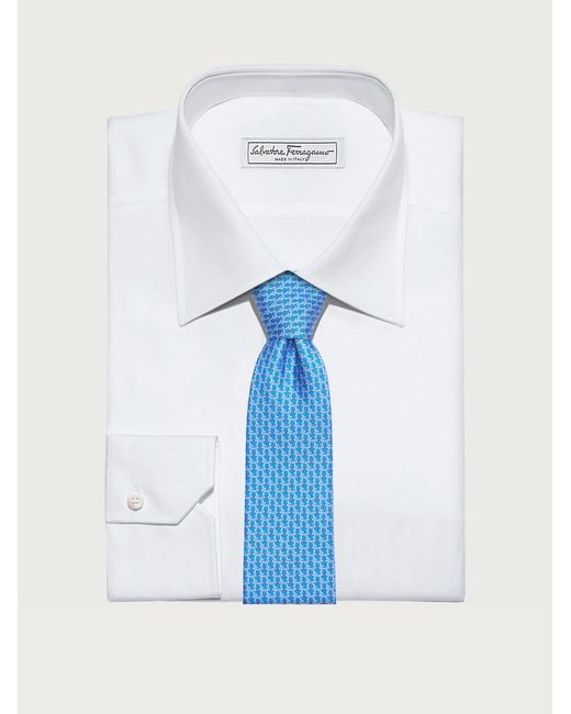 Ferragamo Blue Jacquard Logo Tie for men