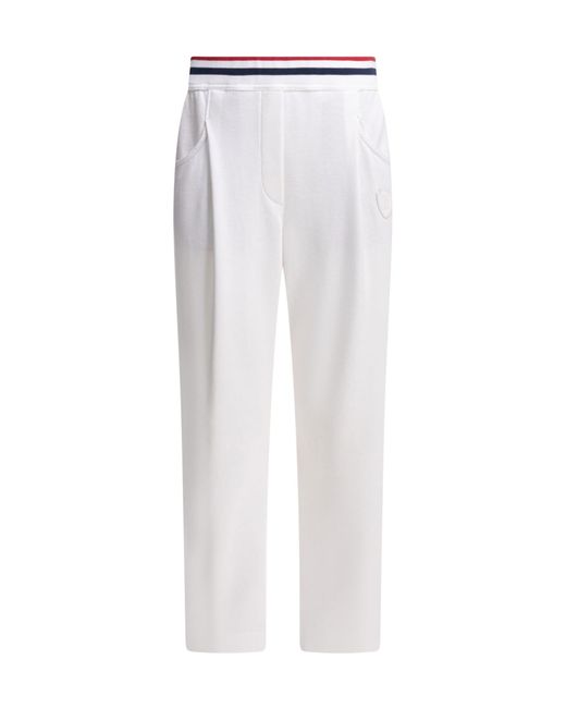 Brunello Cucinelli White Heraldic Coat Of Arms Joggers