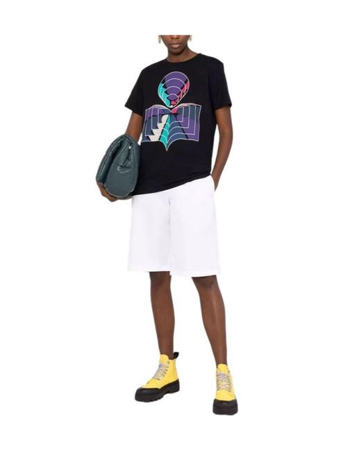 Isabel Marant Black Logo-Print Organic-Cotton T-Shirt