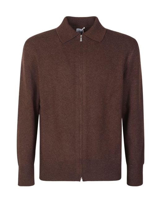 Eleventy Brown Zippered Knitwear for men