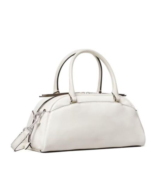 Tory Burch White Small Bowler Tote Bag