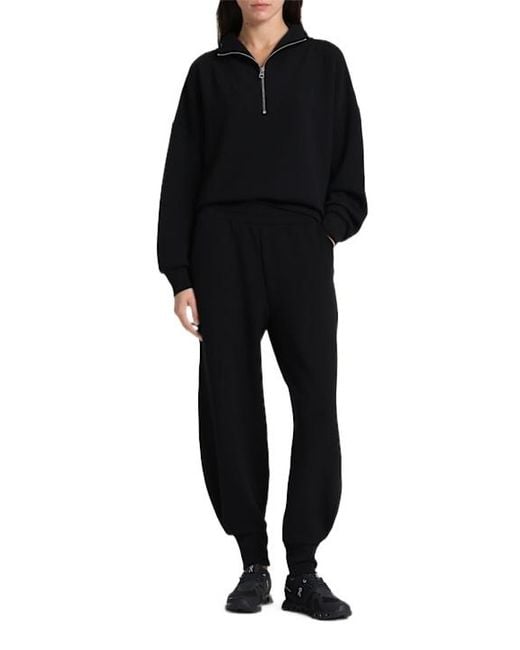 Varley Black Wide Pants With Ribbed Hem