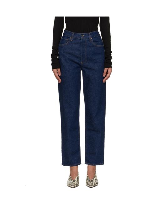 Agolde Blue 90's Pinch Waist Crop (Comfort Stretch)