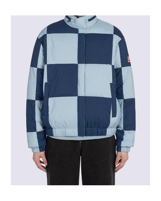 KENZO Blue Check Quilted Down Jacket