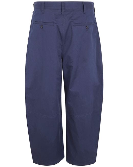 Comme des Garçons Blue Pleated Panelled Trousers for men