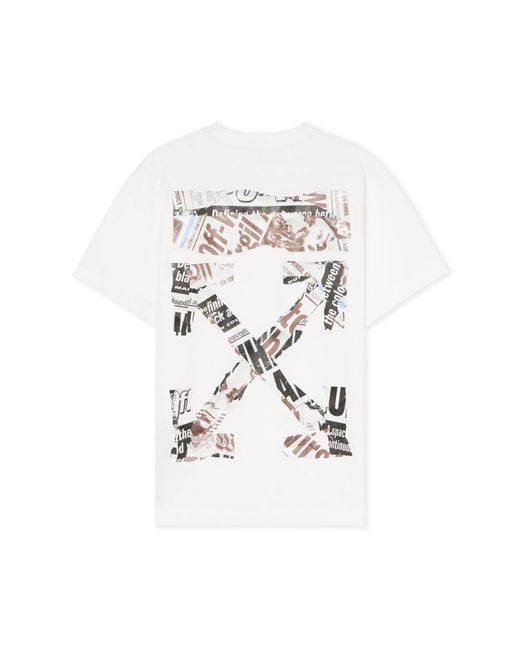 Off-White c/o Virgil Abloh White Newspaper Arrow Crewneck T-Shirt for men